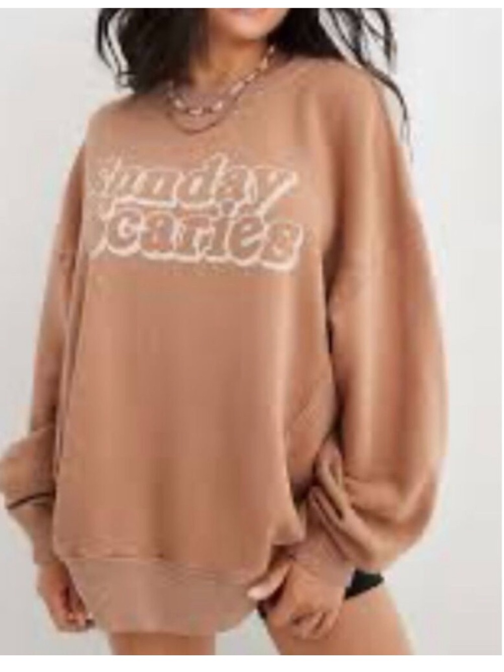 aerie the big chill sunday scaries graphic slouchy crewneck sweatshirt XS
